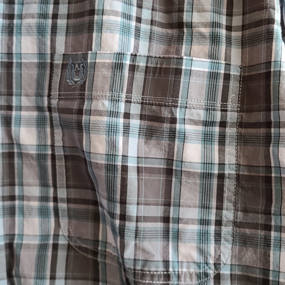 🔖3 For $10 🛍 Men's Casual Button Down Shirt - Blue Plaid - Picture 7 of 12